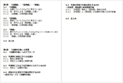 病気関連行動に関する研究報告書