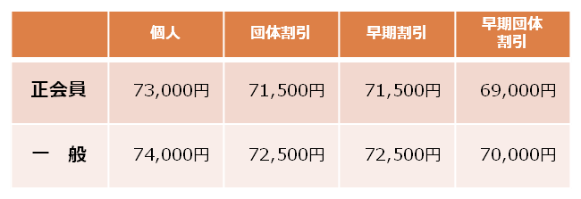 セミナー料金表