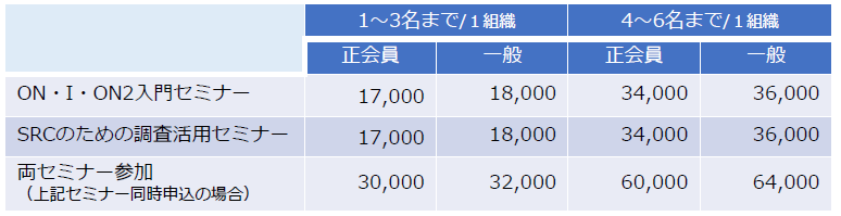 WEBセミナー料金表